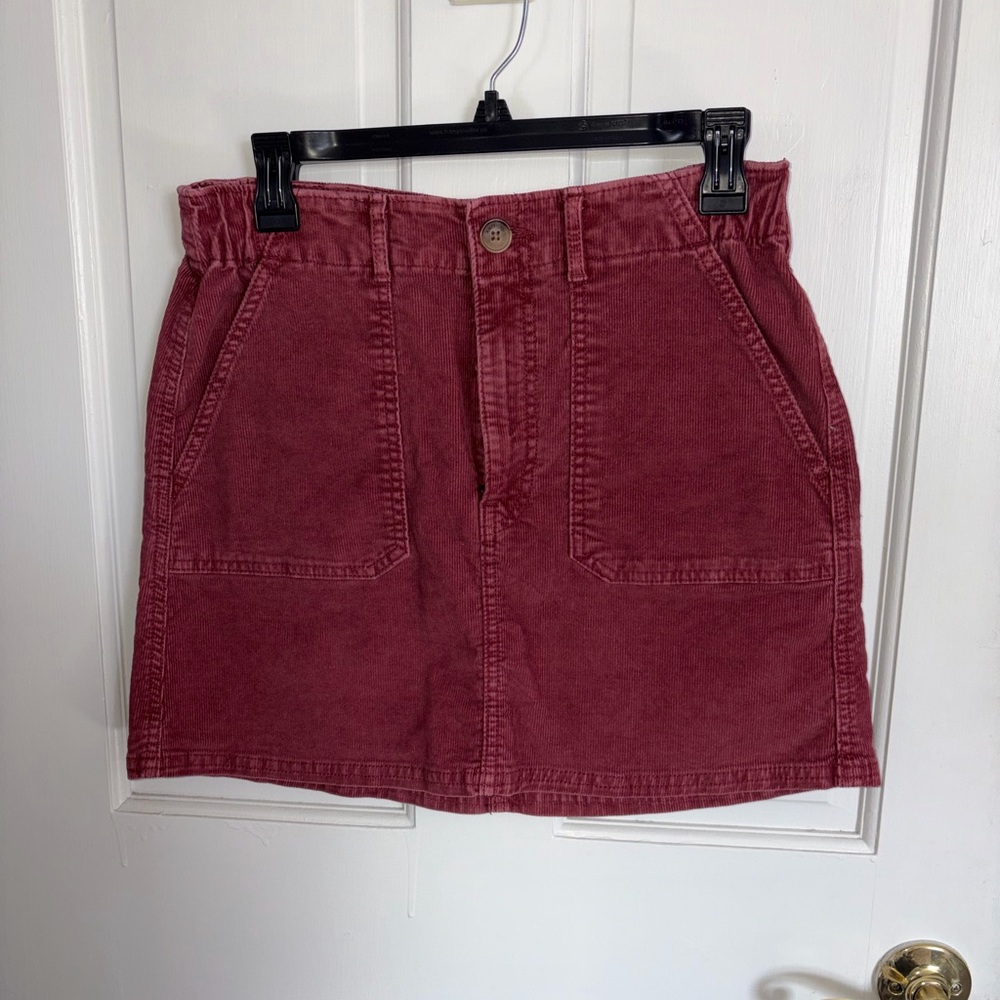American Eagle Outfitters Wine Corduroy Mini Skirt